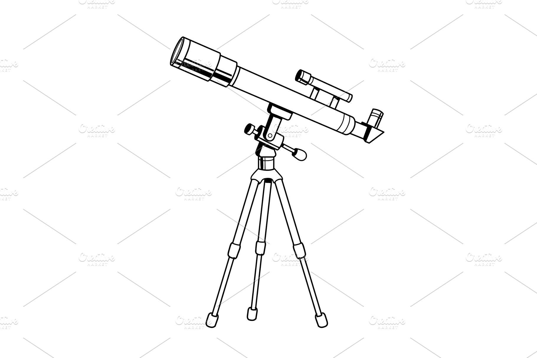 Download Telescope object coloring book vector ~ Graphic Objects ~ Creative Market