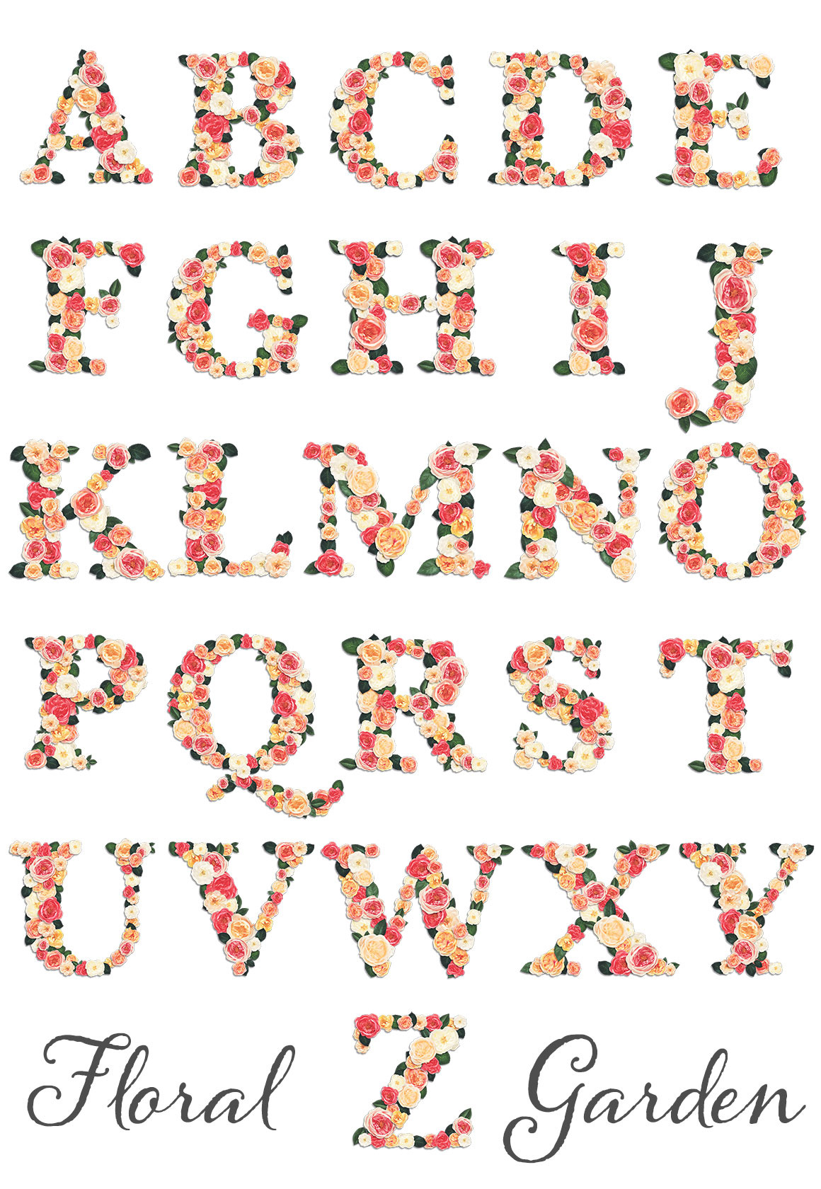 Floral Printable Alphabet
