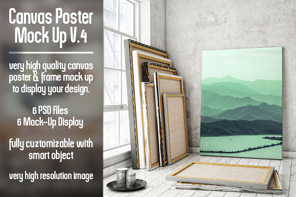 Download Canvas Poster Mock Up V4