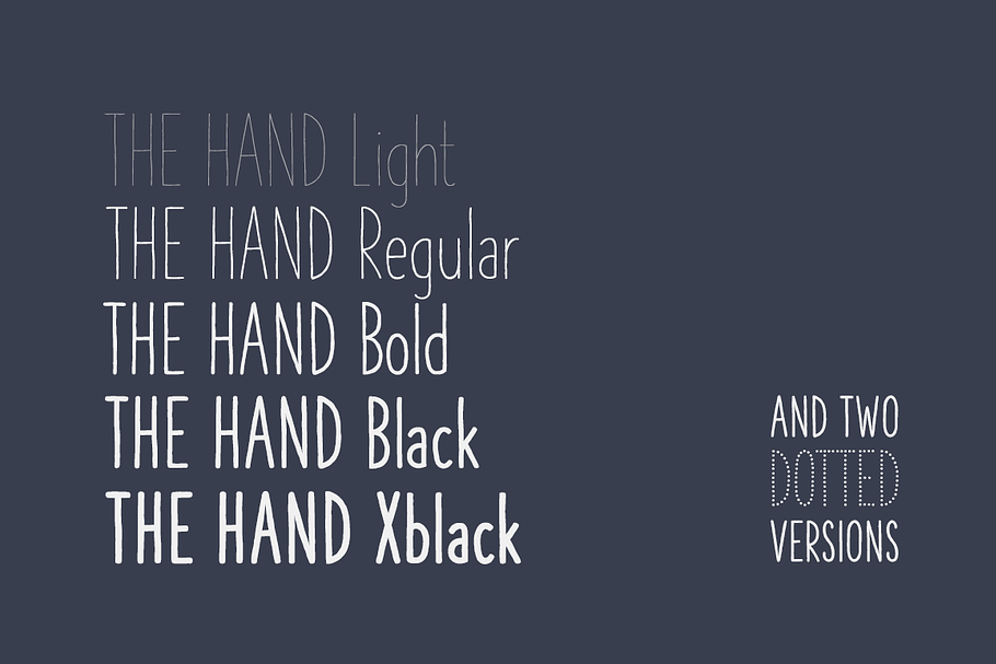 The Hand Font Collection - 7 hand-drawn typefaces