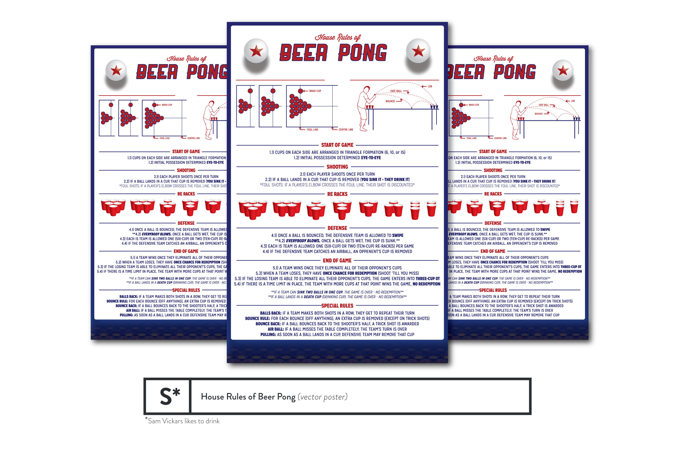 House Rules of Beer Pong Poster Flyer Templates Creative Market
