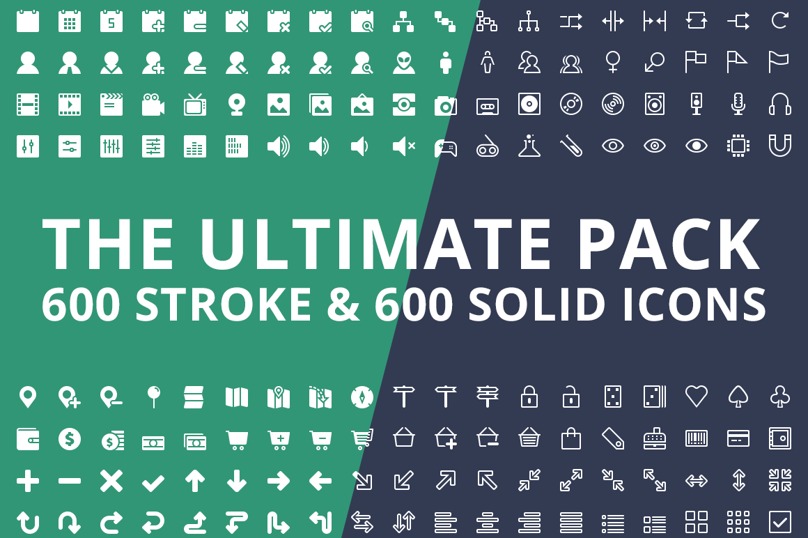 Download 600x2 Vector Icons, Ultimate Pack ~ Icons ~ Creative Market