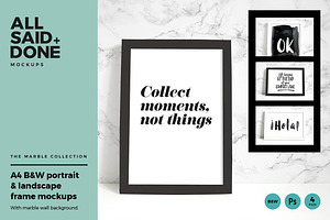 Download B&W frames with marble wall bundle