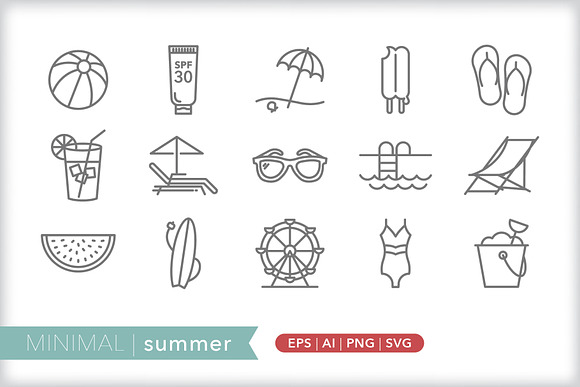 Minimal Summer Icons