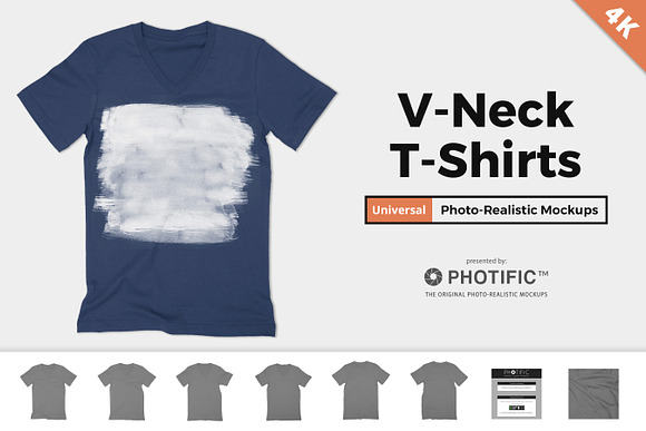 Free V-Neck T-Shirt Apparel Mockups