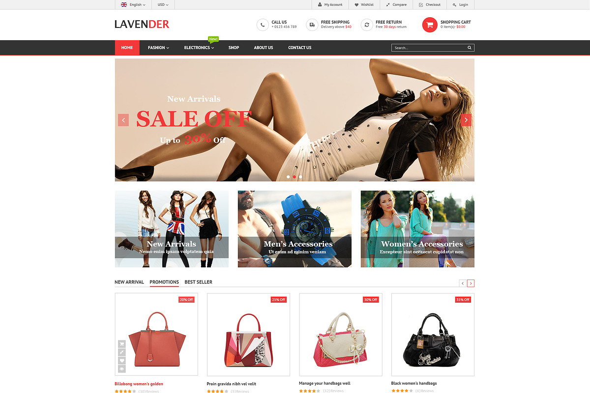 Lavender - Responsive Magento Theme in Magento Themes