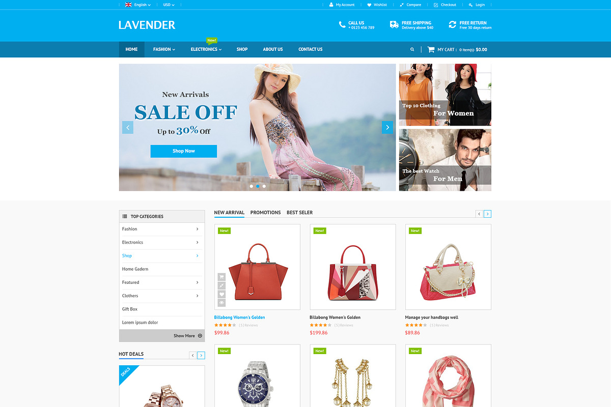 Lavender - Responsive Magento Theme in Magento Themes - product preview 1