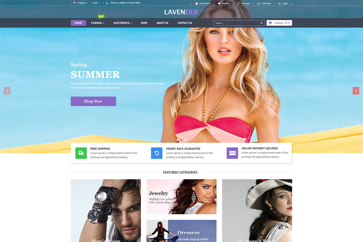 Lavender - Responsive Magento Theme in Magento Themes - product preview 3