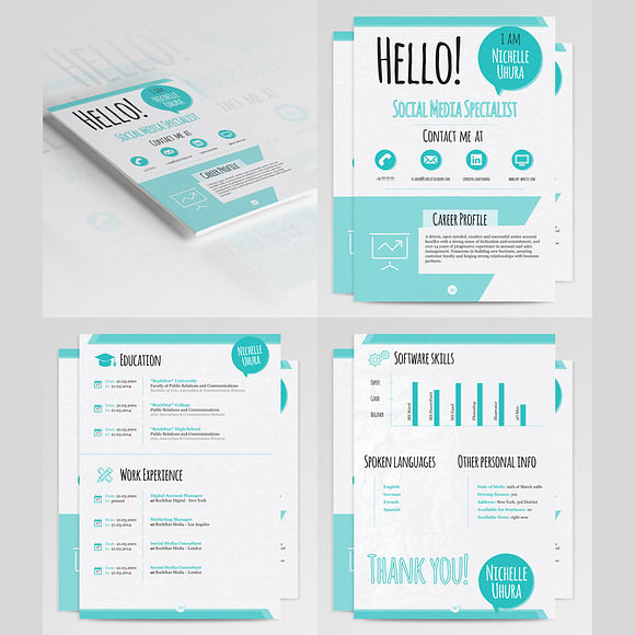 3 Resume Templates Bundle in Resume Templates - product preview 1