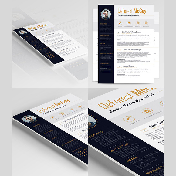 3 Resume Templates Bundle in Resume Templates - product preview 2