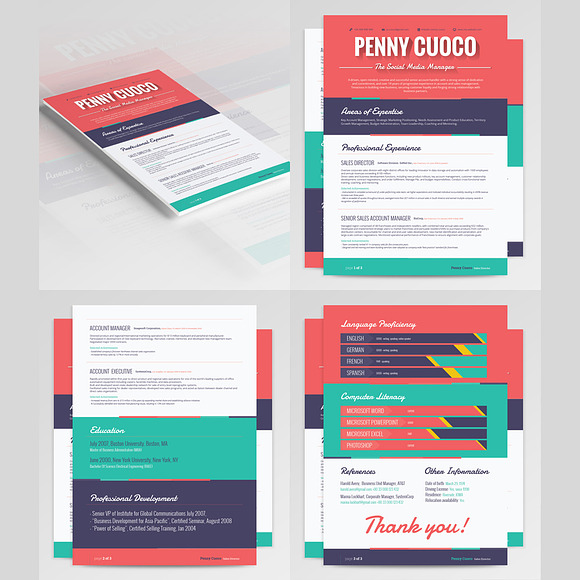 3 Resume Templates Bundle in Resume Templates - product preview 3