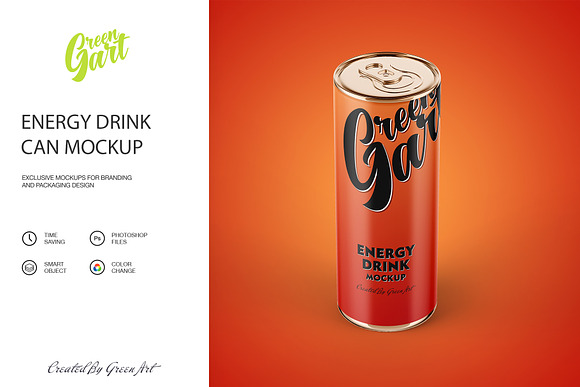 Download 3 Energy Drink Can Mockup PSD