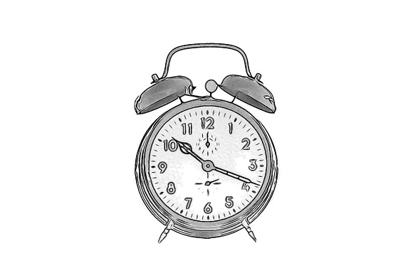 Drawing Of An Alarm Clock
