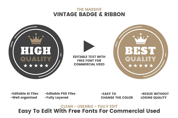 36 VINTAGE BADGE & RIBBON Vol.4 in Logo Templates - product preview 1