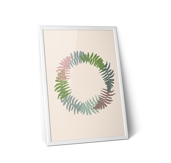 2 Fern leaves wreaths and a border in Illustrations - product preview 4
