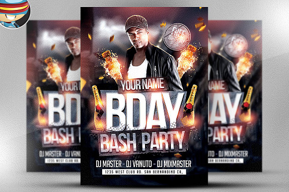 Bday Bash Flyer Template 2 in Flyer Templates