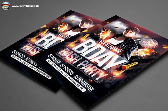 Bday Bash Flyer Template 2 in Flyer Templates - product preview 1