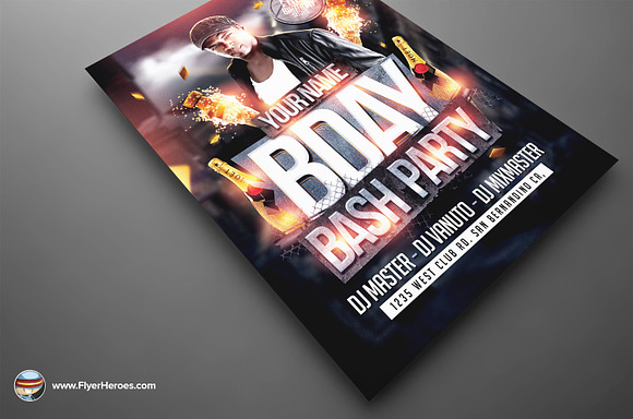Bday Bash Flyer Template 2 in Flyer Templates - product preview 2