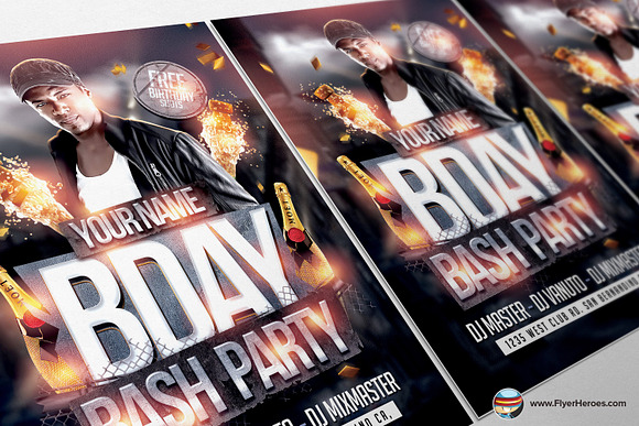 Bday Bash Flyer Template 2 in Flyer Templates - product preview 3