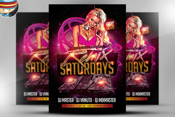 Remix Saturdays Flyer Template in Flyer Templates