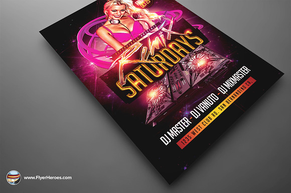 Remix Saturdays Flyer Template in Flyer Templates - product preview 2