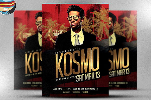 Kosmo DJ PSD Flyer Template in Flyer Templates