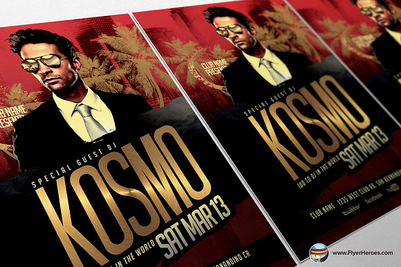 Kosmo DJ PSD Flyer Template in Flyer Templates - product preview 3