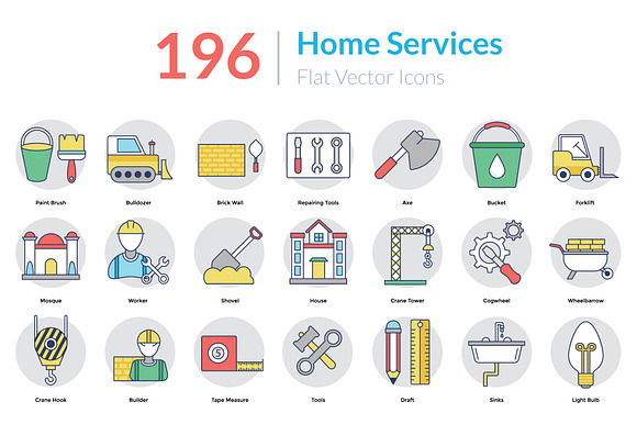 196 Home Services Icons