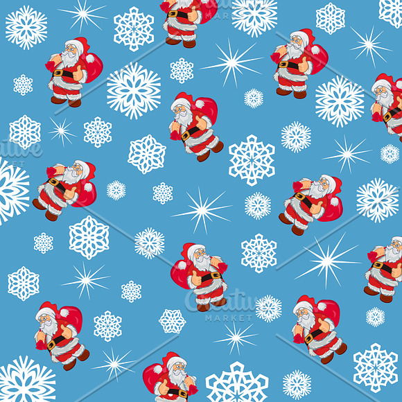 Snowflakes With Santa Claus Pattern