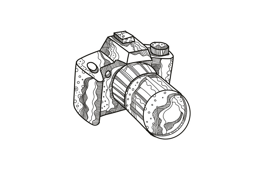 DSLR Camera Doodle Art ~ Illustrations ~ Creative Market
