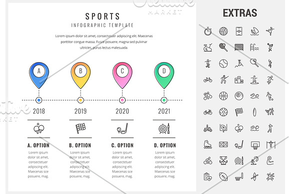 Sports Infographic Template Elements And Icons