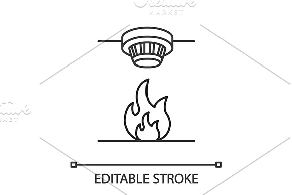 Smoke Detector Linear Icon