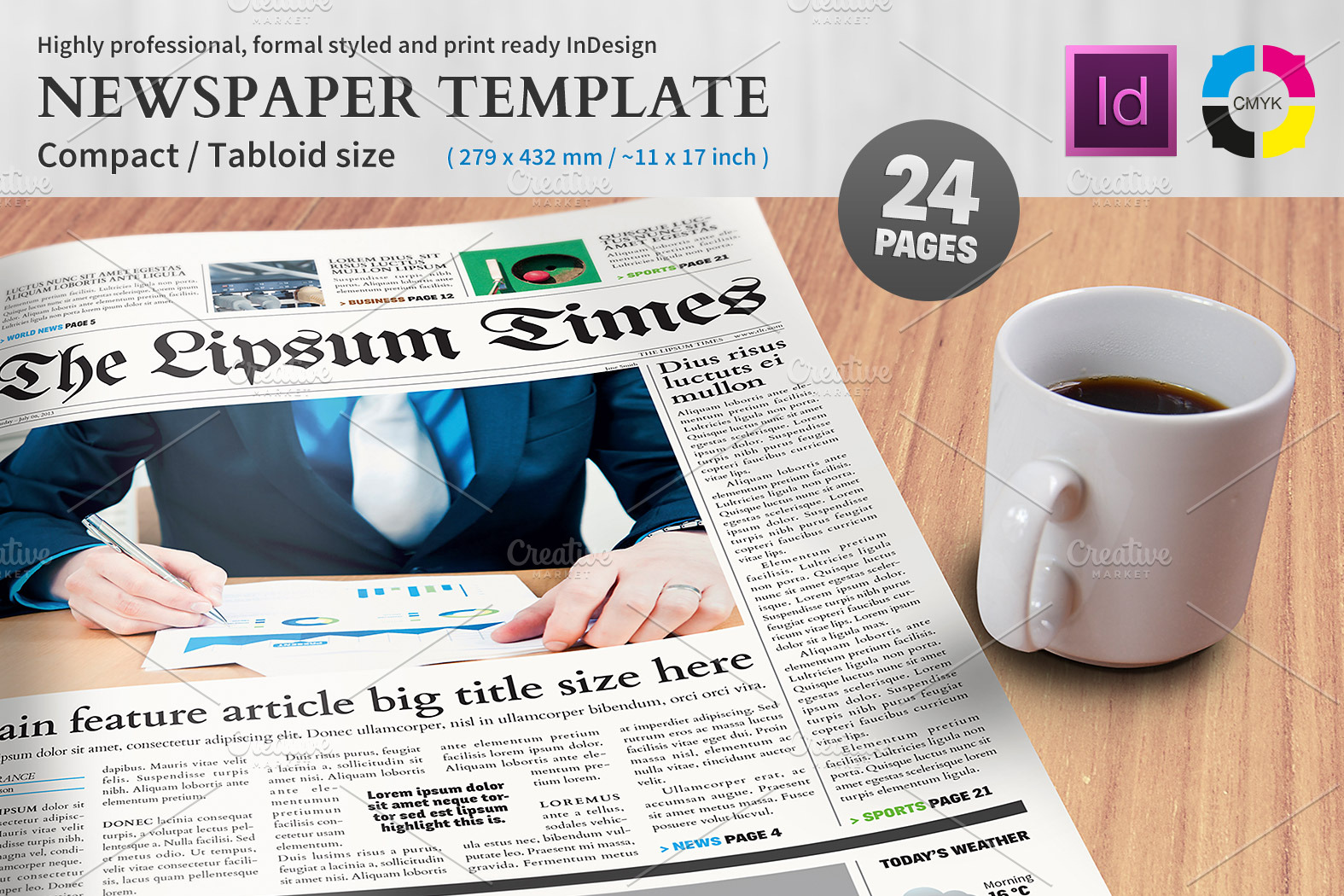 Newspaper Template - compact/tabloid ~ Magazine Templates ...