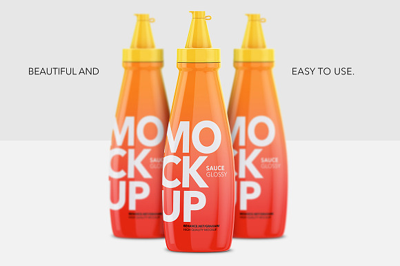 Download Sauce Bottle Mockup - Glossy