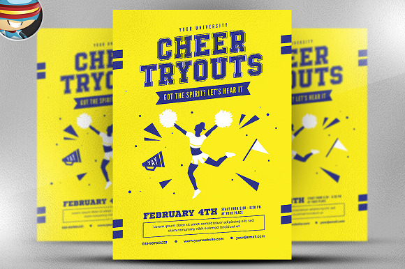 Cheer Tryouts Flyer Template in Flyer Templates