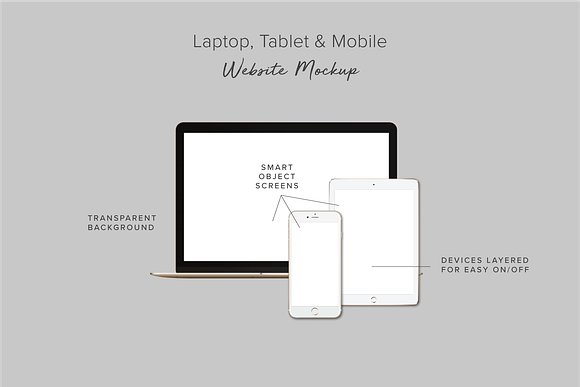 Laptop Tablet Mobile Web Mockup