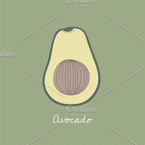 Illustration Of An Avocado