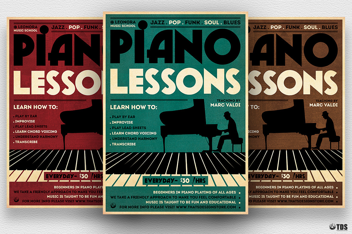 Piano Lessons Flyer Template Flyer Templates Creative Market