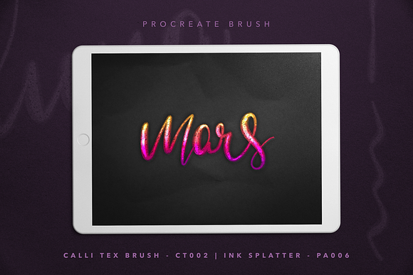 Procreate Textured Lettering Brushes in Photoshop Brushes - product preview 1