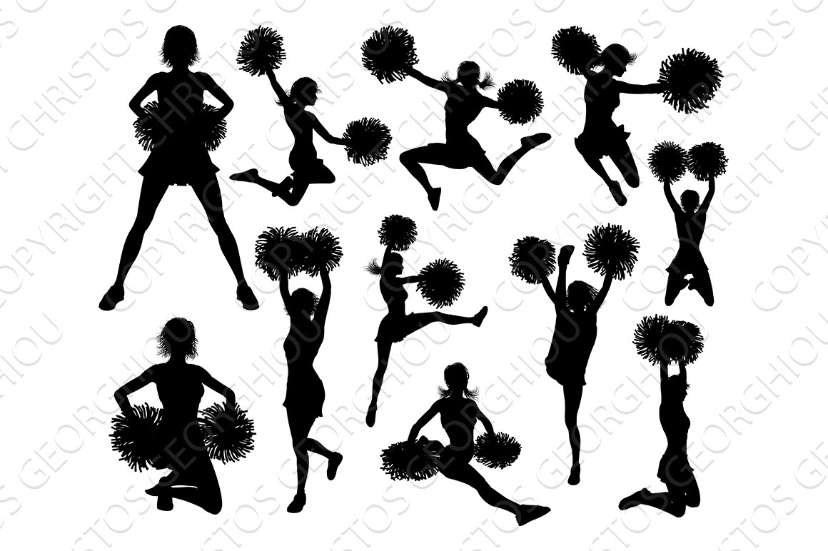 Cheerleader Silhouettes ~ Illustrations ~ Creative Market