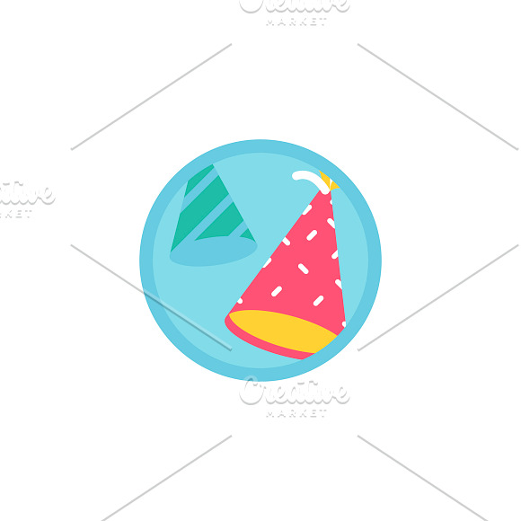 Illustration of party hats icon in Illustrations