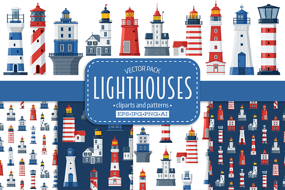 Lighthouse Icons And Patterns