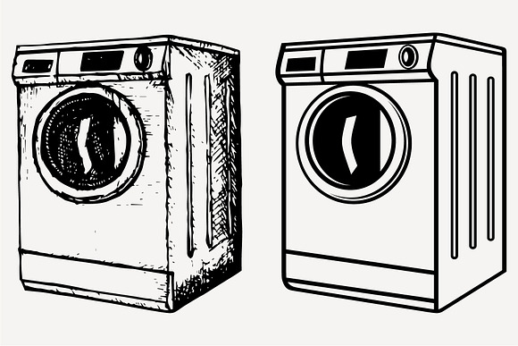 Washing Machine Set Vector SVG PNG