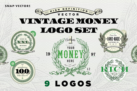 Vector Vintage Money Logo Set