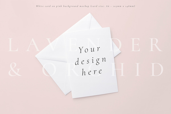 Download A6 card on pink background PSD Template - Downloads Free Popular Packaging Mockups