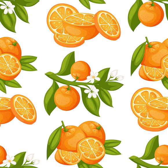 Oranges Products Vector Pattern
