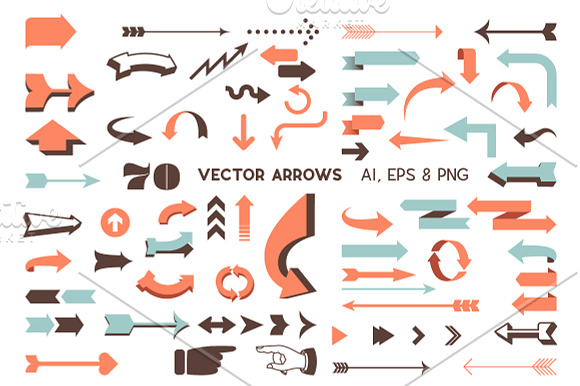 Vector Arrows Set Retro And Modern