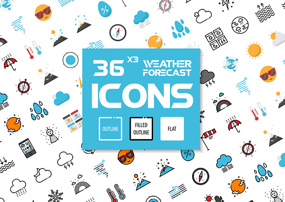 36x3 Weather Forecast Icons