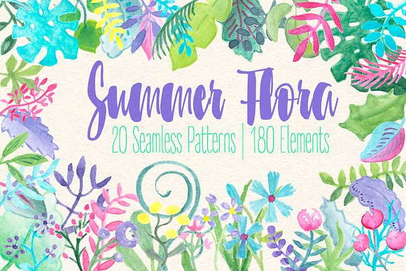 Summer Flower Patterns Clipart