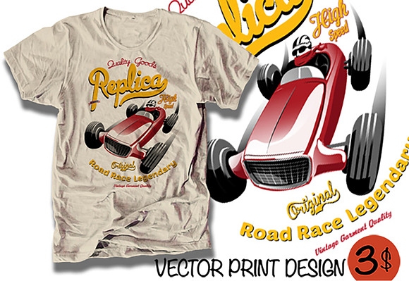 Vector Race Car Illustration